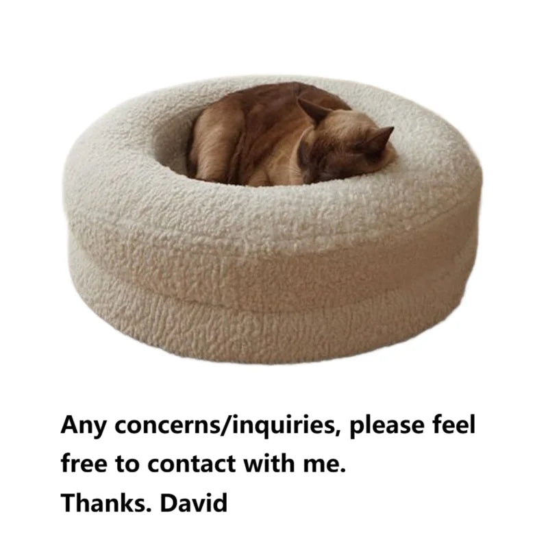 OEM ODM Pet Round Plush Nest Bed for Cats & Dogs Thickened Warm Removable Washable Winter Use